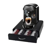 EVER RICH® Tassimo Capsule Storage for 64 Pieces, T-Disc Coffee Capsules, Bosch Tassimo Stand and Storage Drawer, Anti-Vibration Design, Black Metal (Black Drawer 64)