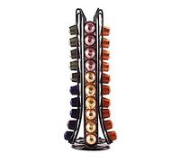 Ever Rich ® Tower 40 Coffee Capsule Pod Holder - Rotating Design Compatible with Nespresso Capsules (Black Flower 40)