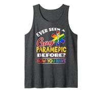 Ever Seen A Gay Paramedic Before EMT LGBTQ Gay Pride Support Tank Top, Men, Dark Heather Grey, Medium