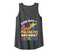Ever Seen A Gay Paramedic Before EMT LGBTQ Gay Pride Support Tank Top, Women, Dark Heather Grey, Medium