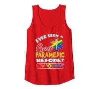 Ever Seen A Gay Paramedic Before EMT LGBTQ Gay Pride Support Tank Top, Women, Red, Medium