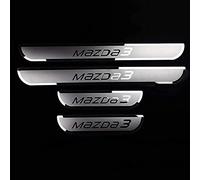 Ever TA 4 pcs Car Door Sill Protector Strips for Maz-da 3 2014 2015 2016 2017 2018, Stainless Steel Auto Threshold Kick Plates Pedal Car Body Styling Decoration Accessory, Silver