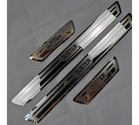 Ever TA 4 pcs Car Door Sill Protector Strips for Ren-Ault Dacia Duster, Stainless Steel Auto Threshold Kick Plates Pedal Car Body Styling Decoration Accessory, Silver