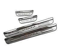 Ever TA 4pcs Car Door Sill Protector Kick Plates for Suz-uki Vitara, Stainless Steel Scuff Guard Threshold Cover Pedal Car Trim Accessories