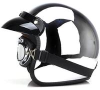 Ever TA Mirror Silver Chrome Motorcycle Half Helmets for Men and Women, Lightweight Vintage 3/4 Open Face Helmet Scooter Jet Helmet for Cruiser Moped, DOT Approved (Color : A, Size : L=59-60cm)