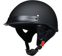 Ever TA Retro Motorcycle Helmet - Black German Style Motorcycle Half Helmet for Men Women DOT Approved Vintage Open Face Baseball Cap Helmet for Scooter ATV Skateboard