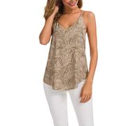 Evera B Women's V-Neck Chiffon Adjustable Spaghetti Strap Cami Top - - Medium