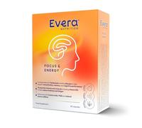 Evera Nutrition Focus & Energy, 60 Capsules | Supports Concentration, Memory & Cognitive Function | Helps Reduce Tiredness & Fatigue | 7 Botanicals + 15 Essential Vitamins & Minerals