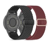 EverAct 18mm Braided Stretchy Nylon Watch Straps Compatible with Garmin Vivoactive 4S, Garmin Vivoactive 3S, Garmin Venu 2S/Venu 3S,Soft Elastic Fabric Wristband for Forerunner 255S/ 255S Music/ 265S
