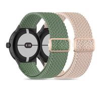 EverAct 2 Pack Braided Nylon Strap Compatible With Google Pixel Watch 1, 2, 3 (41mm) - Elastic Stretchy Sport Loop for Women and Men