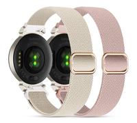 EverAct 2-Piece Nylon Strap for Garmin Lily 2, 14 mm Elastic Nylon Soft Loop Straps Quick Release Replacement Adjustable Strap for Lily 2 Classic/Active Smart Watch Accessories for Women, 14mm Breite