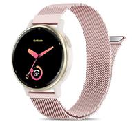 EverAct 20mm Metal Magnetic Compatible with Garmin Vivoactive 5 Watch Band/Vivoactive 6/3/3 Music, Quick Release Stainless Steel Mesh Strap for Venu Sq 2 & Forerunner 55/165/245/645/570-42mm