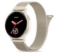 EverAct 20mm Metal Magnetic Compatible with Garmin Vivoactive 5 Watch Band/Vivoactive 6/3/3 Music, Quick Release Stainless Steel Mesh Strap for Venu Sq 2 & Forerunner 55/165/245/645/570-42mm