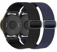 EverAct 2PACK 18mm Nylon Elastic Straps Compatible with Garmin Vivoactive 4S, Garmin Vivoactive 3S,Venu 2S/Venu 3S,Soft Elastic Fabric Wristband for Forerunner 255S/255S Music/265S