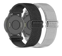 EverAct 2PACK 20mm Elastic Straps Compatible with Garmin Vivoactive 5,Nylon Soft Elastic Fabric Wristband for Venu/Venu 2 Plus/Venu Sq,Forerunner 245/645/55