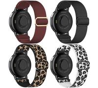 EverAct 4 Pack Stretchy Nylon Band Compatible with Garmin Vivoactive 6/Vivoactive 5/3/3 Music, 20mm Loop Elastic Fabric Sport Straps for Venu Sq 2/Venu 2 Plus & Forerunner 165/55/245/645 Music