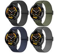 EverAct 4 Pack Stretchy Nylon Compatible with Garmin Venu 3S Watch Band/Venu 4 41mm/Venu 2S/Vivoactive 4S/Vivomove 3S/Forerunner 255S 265S, 18mm Quick Release Loop Fabric Soft Strap for Women Men