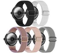 EverAct 5 Pack Stretchy Nylon Compatible with Google Pixel Watch 3 45mm Strap,Elastic Adjustable Straps Replacement Wristbands for Google Pixel Watch 3 45mm Straps for Women Men