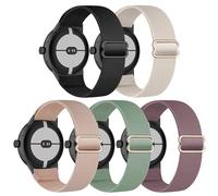 EverAct 5 Pack Stretchy Nylon Compatible with Google Pixel Watch Strap, Elastic Stretchy Nylon Sport Loop Strap for Pixel Watch 1/2/3 41mm, Women & Men