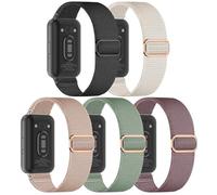 EverAct 5 Pack Stretchy Nylon Compatible with Samsung Galaxy Fit 3 Strap for Women Men, Elastic Adjustable Soft Sport Strap Wristband for Galaxy Fit 3 SM-R390