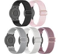 EverAct 5PACK 18mm Nylon Elastic Straps Compatible with Garmin Vivoactive 4S, Garmin Vivoactive 3S,Venu 2S/Venu 3S,Soft Elastic Fabric Wristband for Forerunner 255S/255S Music/265S