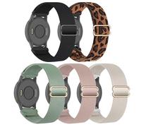 EverAct 5PACK 22mm Nylon Elastic Straps Compatible with Garmin Vivoactive 4 /Venu 2 /Venu 3,Soft Elastic Fabric Wristband for Garmin Forerunner 255/265