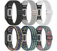 EverAct 6 Pack Stretchy Loop Nylon Compatible with Fitbit Charge 6 Bands/Fitbit Charge 5 Bands for Women Men, Soft Adjustable Breathable Elastic Wristband Sport Strap for Charge 5/6 Watch, 6 Pack-4