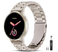 EverAct Compatible with Garmin Forerunner 165 Band/Forerunner 55/245/645/570-42mm, 20mm Quick Release Stainless Steel Metal Strap Replacement Wristband for Vivoactive 6/5/3/3 Music/Venu Sq 2