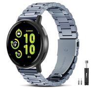 EverAct Compatible with Garmin Forerunner 165 Band/Forerunner 55/245/645/570-42mm, 20mm Quick Release Stainless Steel Metal Strap Replacement Wristband for Vivoactive 6/5/3/3 Music/Venu Sq 2