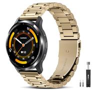 EverAct Compatible with Garmin Venu 3 Watch Band 45mm/Venu 2/Vivoactive 4, 22mm Quick Release Stainless Steel Metal Strap Replacement Wristband for Forerunner 570-47mm/265/255/255 Music Men Women