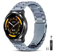 EverAct Compatible with Garmin Venu 3 Watch Band 45mm/Venu 2/Vivoactive 4, 22mm Quick Release Stainless Steel Metal Strap Replacement Wristband for Forerunner 570-47mm/265/255/255 Music Men Women