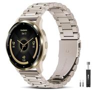 EverAct Compatible with Garmin Venu 3 Watch Band 45mm/Venu 4 45mm/Venu 2/Vivoactive 4, 22mm Quick Release Stainless Steel Metal Strap Replacement Wristband for Forerunner 570-47mm/265/255 Men Women