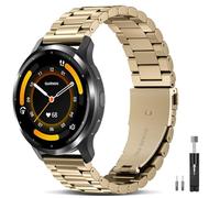 EverAct Compatible with Garmin Venu 3S Watch Band/Venu 2S/Vivoactive 4S/Vivomove 3S/Forerunner 255S/Forerunner 265S, 18mm Stainless Steel Metal Strap Replacement Wristband for Women Men