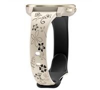 EverAct Floral Engraved Slim Silicone Bracelet for Garmin Venu 2 / Vivoactive 4 / Forerunner 255, 22 mm Soft Sport Waterproof Replacement Strap for Forerunner 255 Music 46 mm Women