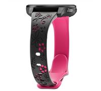EverAct Floral Engraved Slim Silicone Bracelet for Garmin Vivoactive 5/3, Vivomove 3/HR/Luxe/Style, 20 mm Soft Sport Waterproof Replacement Strap for Garmin Forerunner 55/245/265/158 Women