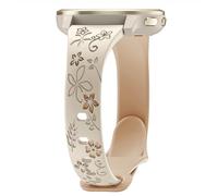 EverAct Floral Engraved Slim Silicone Bracelet for Garmin Vivoactive 5/3, Vivomove 3/HR/Luxe/Style, 20 mm Soft Sport Waterproof Replacement Strap for Garmin Forerunner 55/245/265/158 Women