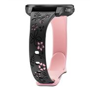 EverAct Floral Engraved Slim Silicone Bracelet for Garmin Vivoactive 5/3, Vivomove 3/HR/Luxe/Style, 20 mm Soft Sport Waterproof Replacement Strap for Garmin Forerunner 55/245/265/158 Women
