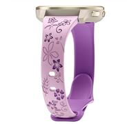 EverAct Floral Engraved Slim Silicone Bracelet for Garmin Vivoactive 5/3, Vivomove 3/HR/Luxe/Style, 20 mm Soft Sport Waterproof Replacement Strap for Garmin Forerunner 55/245/265/158 Women
