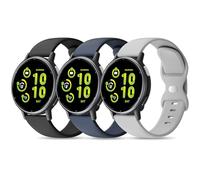EverAct Pack of 3 Garmin Wristbands for Garmin Vivoactive 5 / Vivomove 3, Venu/Venu 2 Plus/Venu Sq/Venu Sq 2 Music, 20 mm Silicone Wristbands Sport Adjustable Replacement Watch Strap, L