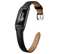 EverAct Slim Leather Band Compatible with Fitbit Charge 5/Fitbit Charge 6 Watch Band,Soft Genuine Leather Adjustable Sport Straps for Women Men