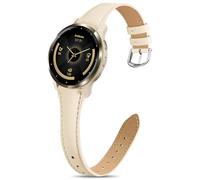 EverAct Slim Leather Band Compatible with Garmin Garmin Venu 3 45mm Watch Band/Venu 2/Vivoactive 4, 22mm Genuine Leather Thin Soft Narrow Replacement Strap for Forerunner 265/255/255 Music