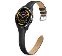 EverAct Slim Leather Band Compatible with Garmin Venu 3S 41mm/Venu 2S/Vivoactive 4S/Vivomove 3S/Forerunner 255S/Forerunner 265S, 18mm Genuine Leather Thin Soft Narrow Replacement Strap for Women Men