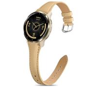 EverAct Slim Leather Band Compatible with Garmin Venu 3S 41mm/Venu 2S/Vivoactive 4S/Vivomove 3S/Forerunner 255S/Forerunner 265S, 18mm Genuine Leather Thin Soft Narrow Replacement Strap for Women Men