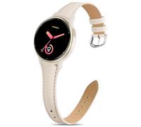 EverAct Slim Leather Band Compatible with Garmin Vivoactive 6/Vivoactive 5/3/3 Music, 20mm Genuine Leather Thin Soft Narrow Replacement Strap for Venu Sq 2/Venu 2 Plus/Forerunner 165/55/245/645 Music