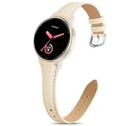 EverAct Slim Leather Band Compatible with Garmin Vivoactive 6/Vivoactive 5/3/3 Music, 20mm Genuine Leather Thin Soft Narrow Replacement Strap for Venu Sq 2/Venu 2 Plus/Forerunner 165/55/245/645 Music