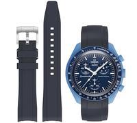 EverAct Straps for Moonswatch Watch,Curved No Gap Rubber Strap Compatible with Omega X Swatch Moonswatch Speedmaster 20mm Watch,Swatch Omega Moonswatch Speedmaster Watch Replacement Band Men Women