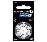 everActive 675 6 Pack Hearing Aid Batteries High Performance Zinc Air Batteries 1 Blister Card 4 Year Shelf Life Blue Implant HD PR44