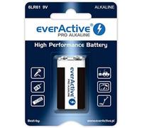 everActive 9 V batteries, 1 piece, per alkaline, block 6LR61 6F22, highest performance, 5 year shelf life, 1 blister card