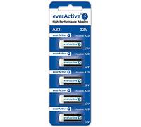 EverActive A23 12v 5x Alkaline Batteries MN21 V23GA 23A High Capacity Battery Pack of 5-1 Blister Card