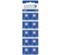 EverActive AG4 1.5V 10x Batteries Alkaline Mini G4 LR626 LR66 5 Year Shelf Life Pack of 10-1 Blister Card